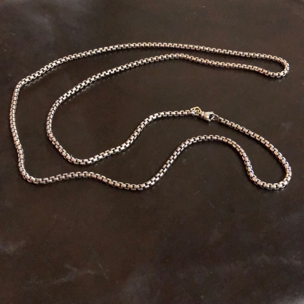 David Yurman silver and gold 30” inch box chain